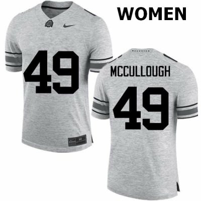 NCAA Ohio State Buckeyes Women's #49 Liam McCullough Gray Nike Football College Jersey VVY2545SU